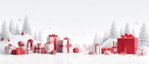 Opakowanie prezentów bożonarodzeniowych z świątecznymi prezentami i narzędziami obramowanymi na białym tle Noworoczny wystrój miejsca