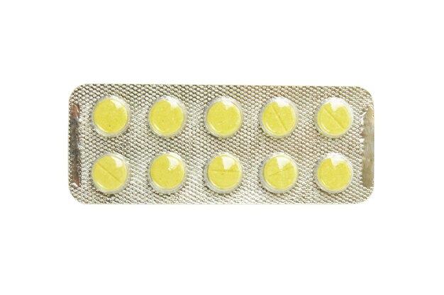 Opakowanie z żółtymi tabletkami