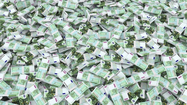 Opakowanie zawiera 100 banknotów euro na całą ramkę