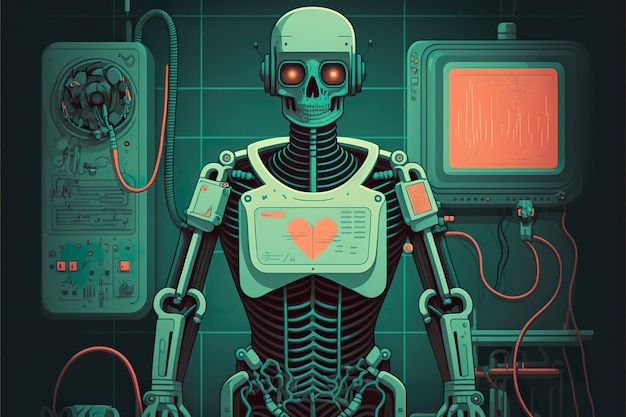 Operator robotów medycznych płaska ilustracja