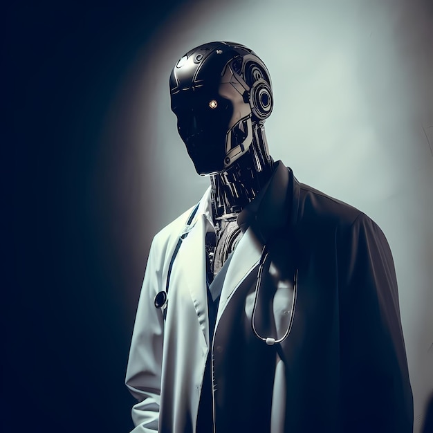 Opieka zdrowotna Cyborg Doktor Robot w pracy Etyka AI