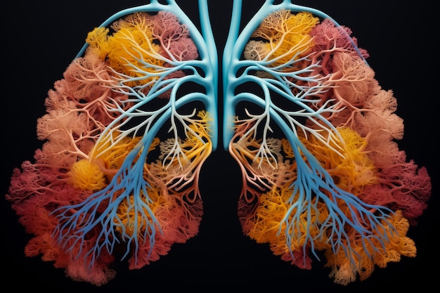 Opieka zdrowotna i medycyna Covid19 Lekarz i robotyka badają i diagnozują wirtualne ludzkie płuca