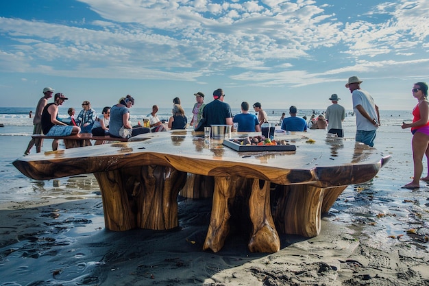 Opowiedz Historię O Tym, Jak Stół Na Plaży Stał Się Gathe Generative Ai