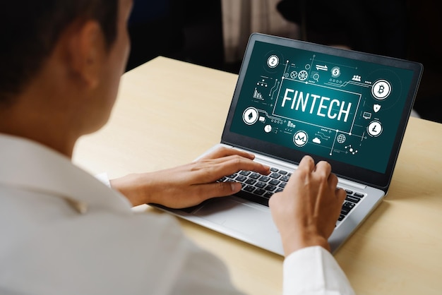 Oprogramowanie technologii finansowych Fintech dla modnego biznesu