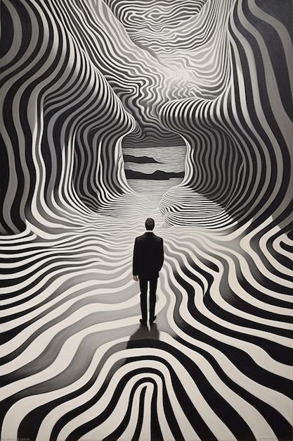 Zdjęcie optyczna iluzja sztuki spiralne wzory i abstrakcyjne wzory