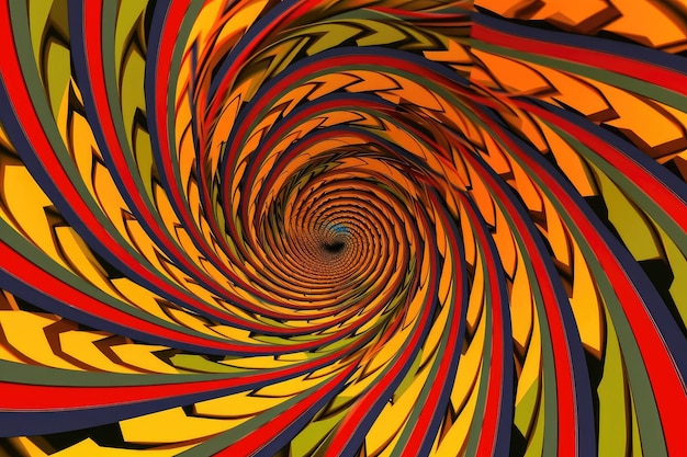 Optyczna iluzja wirującej spirali, która w rzeczywistości wciąż jest tworzona za pomocą generatywnej sztucznej inteligencji