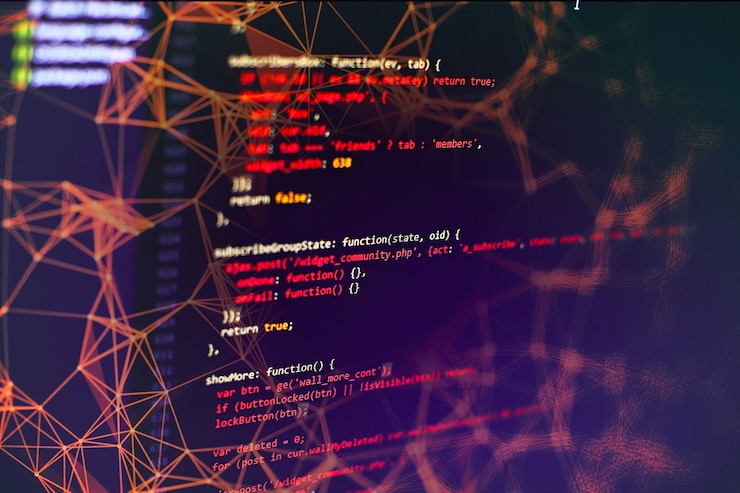 Zdjęcie optymalizacja seo. nowoczesna technologia. podświetlona składnia php. pisanie funkcji programowania na laptopie. trend big data i internet rzeczy.