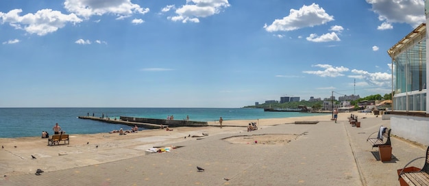 Opuszczona Plaża Lanzheron W Odessie Na Ukrainie