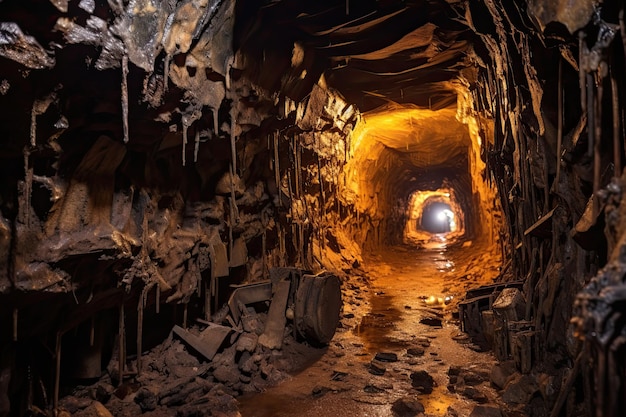 Opuszczony tunel kopalni złota