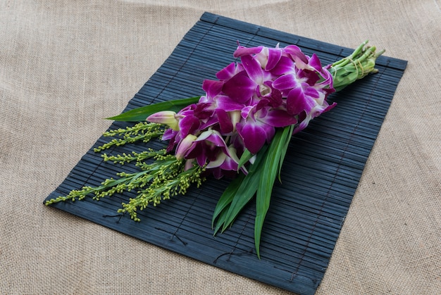 Zdjęcie orchid bouquet w podkładka na wory