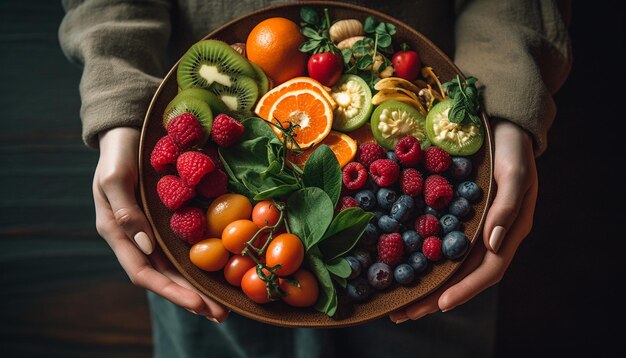 Organiczna Sałatka Jagodowa To Zdrowy I Orzeźwiający Letni Posiłek Dla Smakoszy, Stworzony Przez Ai