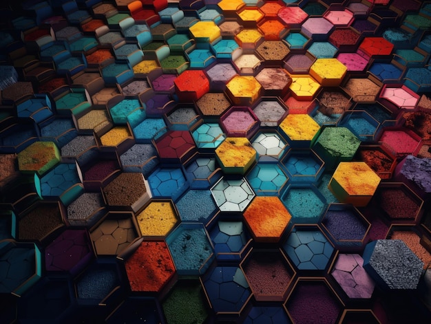 Organiczne kształty kolorowe abstrakcyjne tło Abstrakcyjna geometryczna mozaika stworzona przy użyciu technologii Generative AI