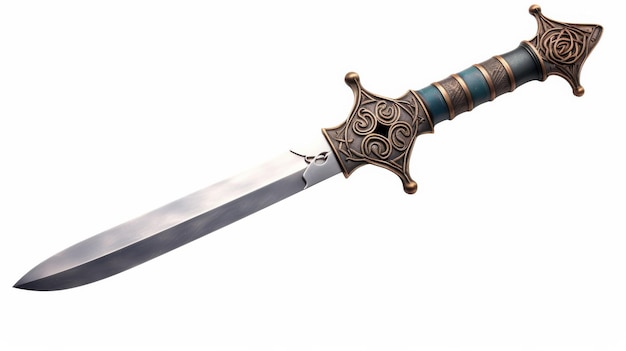 Zdjęcie ornate highland dirk blade na białym tle