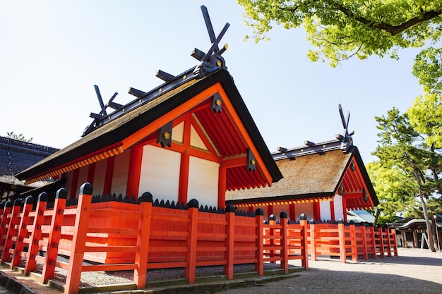 Osaka, Japonia - 10 maja 2018: Wielka świątynia Sumiyoshi (Sumiyoshi-taisha) w Osace