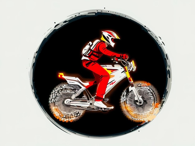 Zdjęcie osoba jeżdżąca na motocyklu z czerwonym hełmem.