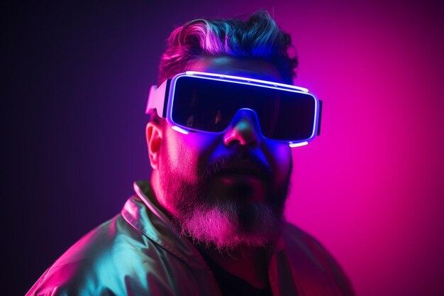 Osoba korzystająca z okularów VR Virtual Reality do gier i edukacji