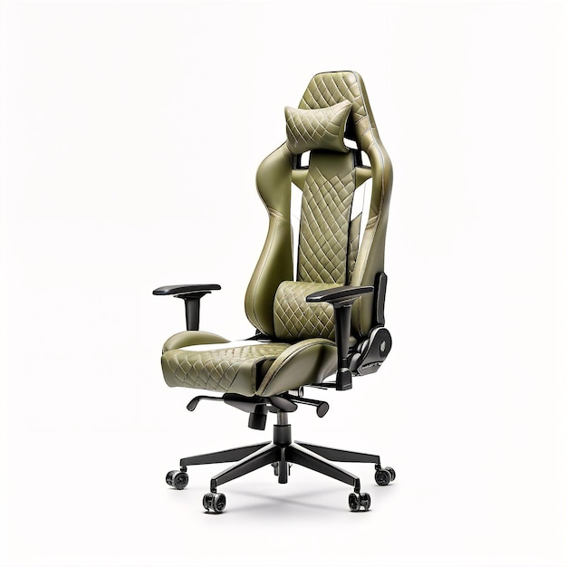 Osoba na krześle z zielonym wykończeniem