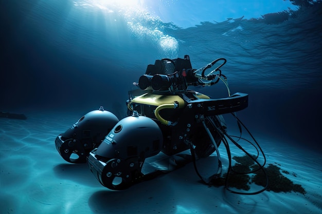 Osoba programująca robota do niebezpiecznej misji podwodnej