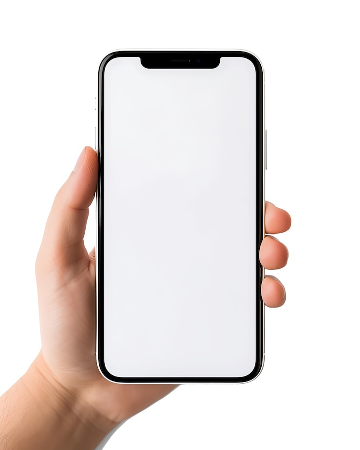Zdjęcie osoba trzymająca duży smartfon przeglądająca media społecznościowe i aplikacje online generative ai