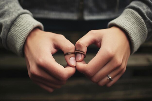 Zdjęcie osoba trzymająca pierścionek w ręku