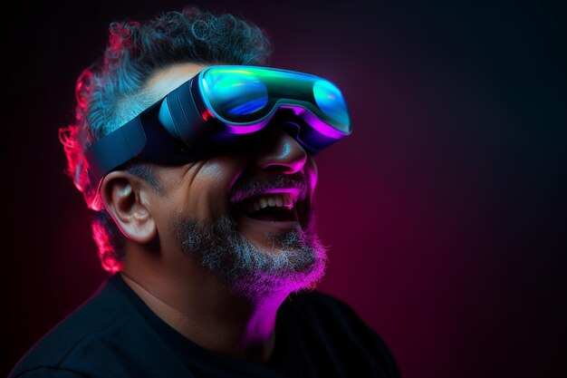 Osoba używająca okularów VR do gier i edukacji