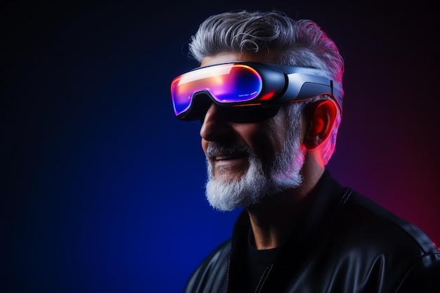 Osoba używająca okularów wirtualnej rzeczywistości do gier i edukacji
