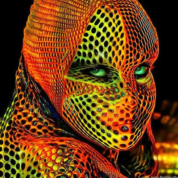 Osoba z maską Generative AI Art