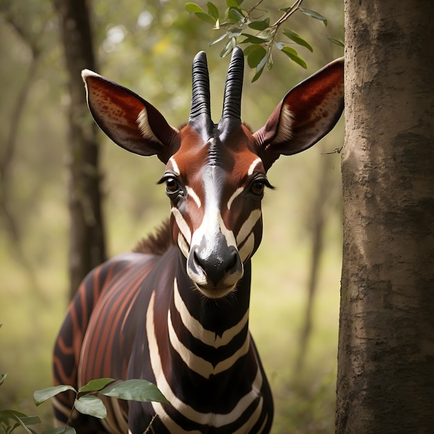 Ostrożne oko Savannah Ciekawy Okapi