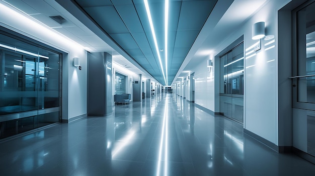 Oświetlenie nowoczesnej sali szpitalnej dodatnie Al generowane