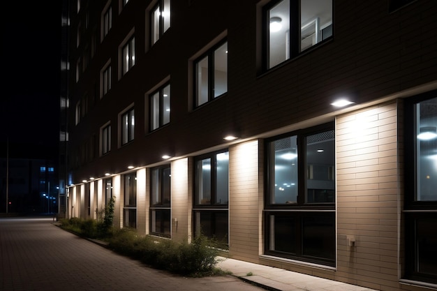 Oświetlenie zewnętrzne budynków AI Generated