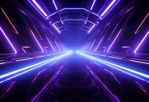 Oświetlone neonami futurystyczne tło realistyczny obraz Ultra HD Wysoka konstrukcja bardzo szczegółowa