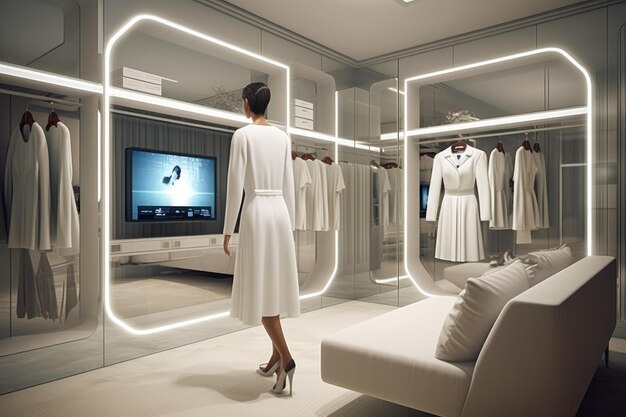 Zdjęcie oszałamiająca i atmosferyczna wirtualna garderoba 3d generatywna sztuczna inteligencja