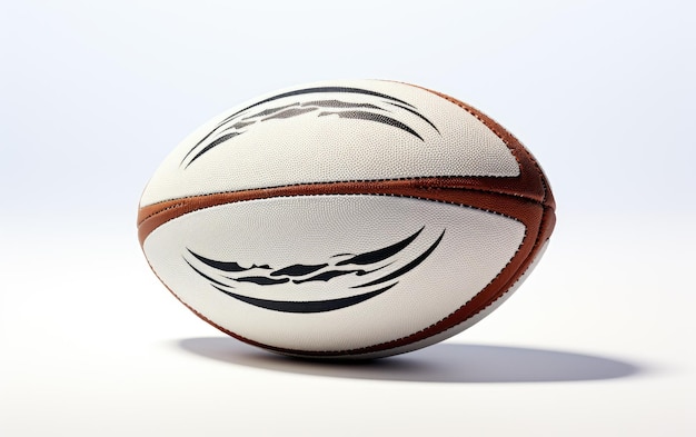 Oszałamiająca kolorowa piłka rugby 3D Zizolowana postać na białym tle