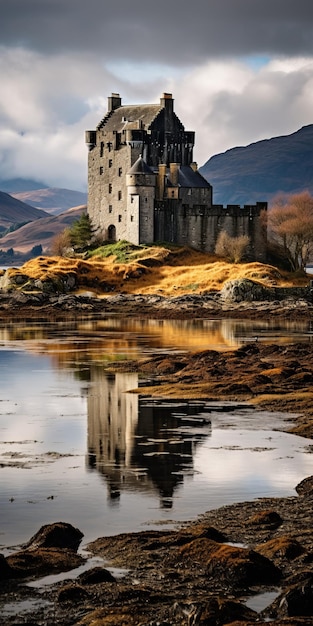 Oszałamiające zdjęcie Marsh zamku Eilean Donan w Szkocji