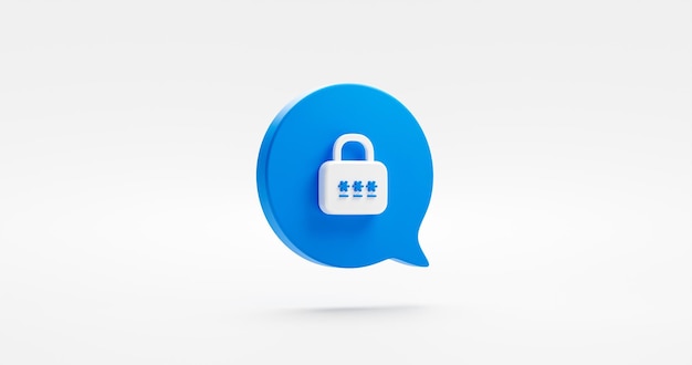 OTP jednorazowe hasło 3d ikona na białym tle bezpieczeństwo weryfikuj tło dostępu do kodu z kluczem uwierzytelniania bańki wiadomości lub weryfikacją konta identyfikacyjnego i bezpiecznym logowaniem do prywatności w Internecie