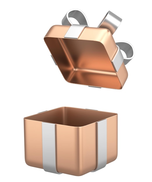 Otwarte pudełko podarunkowe 3D ilustracja pudełka podarunkowego 3D