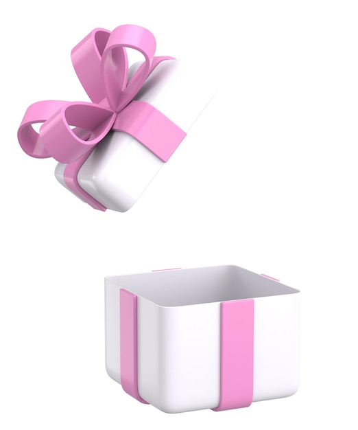 Otwarte pudełko podarunkowe 3D ilustracja pudełka podarunkowego 3D