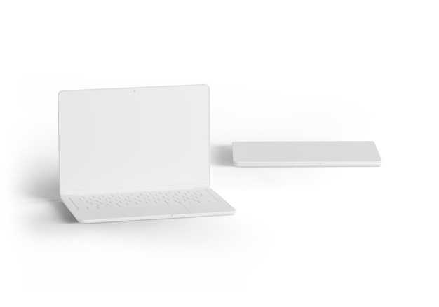Otwarty i zamknięty laptop