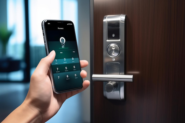 Otwieranie drzwi za pomocą urządzenia ręcznego Eksploracja bezkontaktowego stylu życia za pomocą technologii NFC i