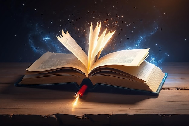 Otworzyła magiczną książkę z magicznym światłem Edukacja