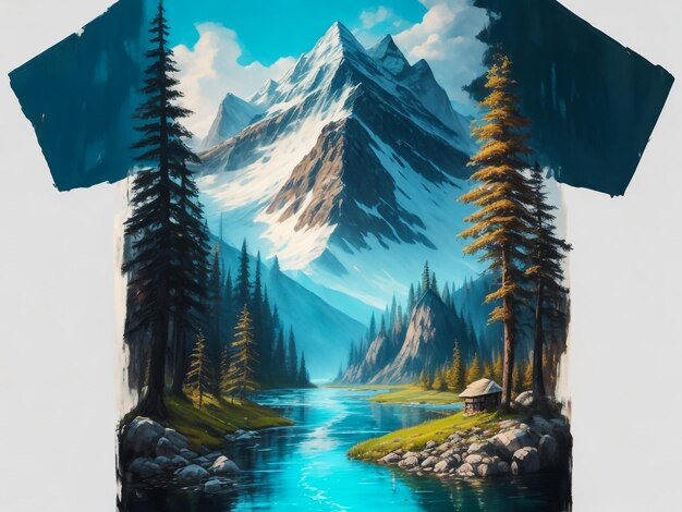 Outdoor Camping Vector T-shirt Design Mountain Camping Ilustracja Grafika z emblematem kempingu