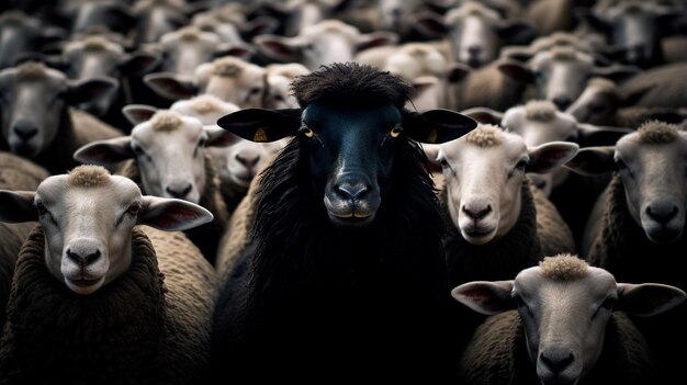 owce w gospodarstwie czarno-białe