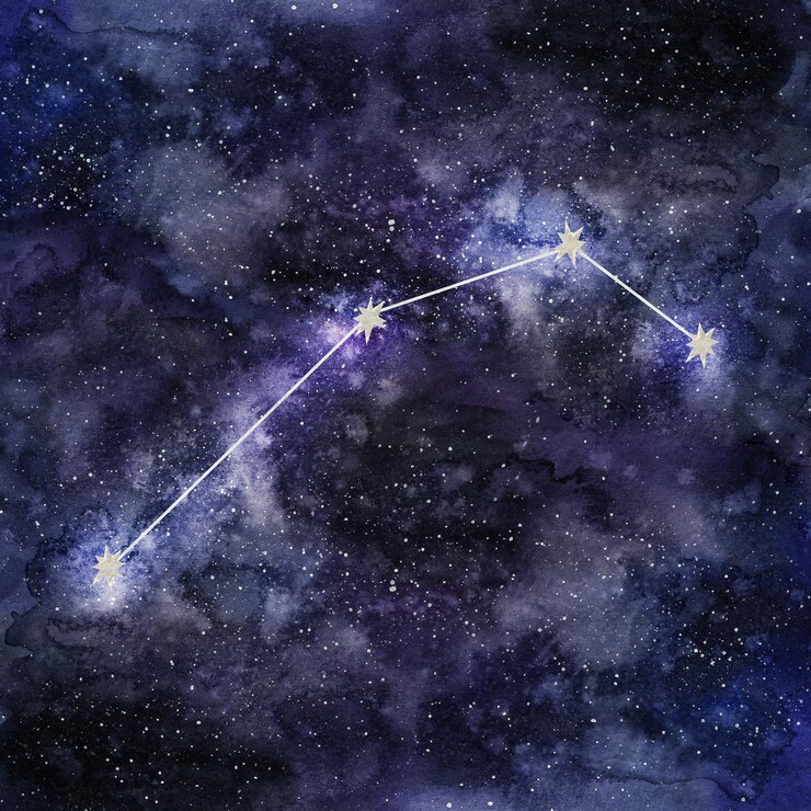 Zdjęcie owiec znak zodiaku horoskop astrologia astronomia numerologia data urodzenia ręczny rysunek akwarelowy ilustracja izolowana na ciemnym tle nieba dla dekoracji plakatów drukowanych kart
