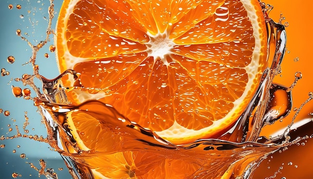 Owoc Pomarańczowy Z Splash Generatywnej AI