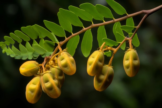 Owoc robinia pseudoacacia zielona gałąź Generuj Ai