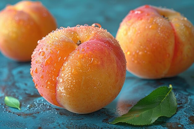 Zdjęcie owoce aprikozowe o aksamitnej skórce, żywo pomarańczowym kolorze i głębokim fałdzie