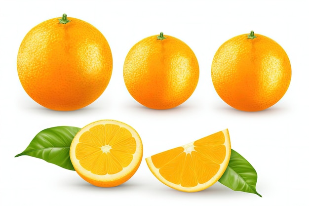 Owoce pomarańczowe izolowane na białym tle ze ścieżką przycinającą