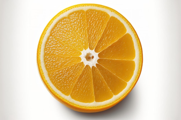 Owoce pomarańczy Odosobniony okrągły plasterek pomarańczy na biały przy użyciu ścieżki przycinającej