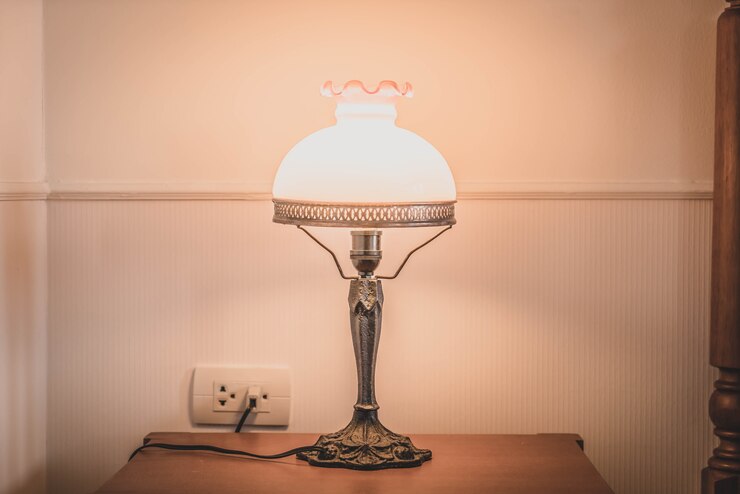 Zdjęcie ozdoba światła lampy w sypialni wnętrza