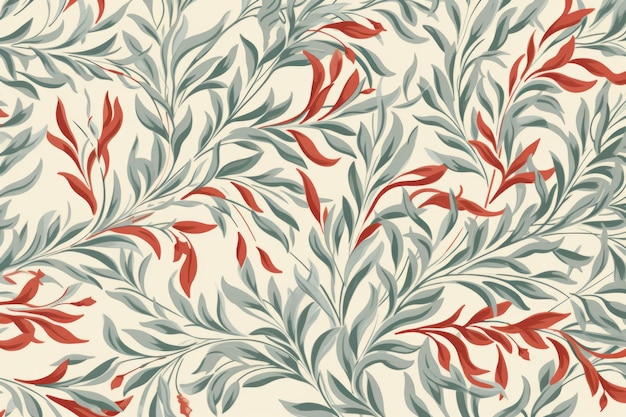 Zdjęcie ożywienie dziedzictwa hołd dla williama morrisa z willow wallpaper vintage design vector